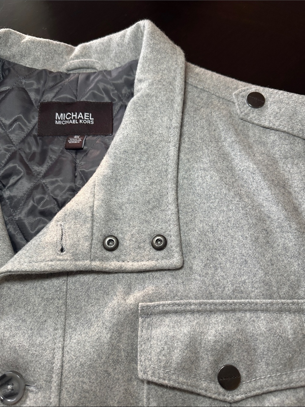 MICHAEL Michael Kors Light Gray Wool Pea Coat